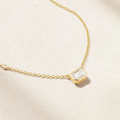 LOZRUNVE 925 Sterling Silver Custom Elegant Rectangle Baguette Charm Necklace Choker Women