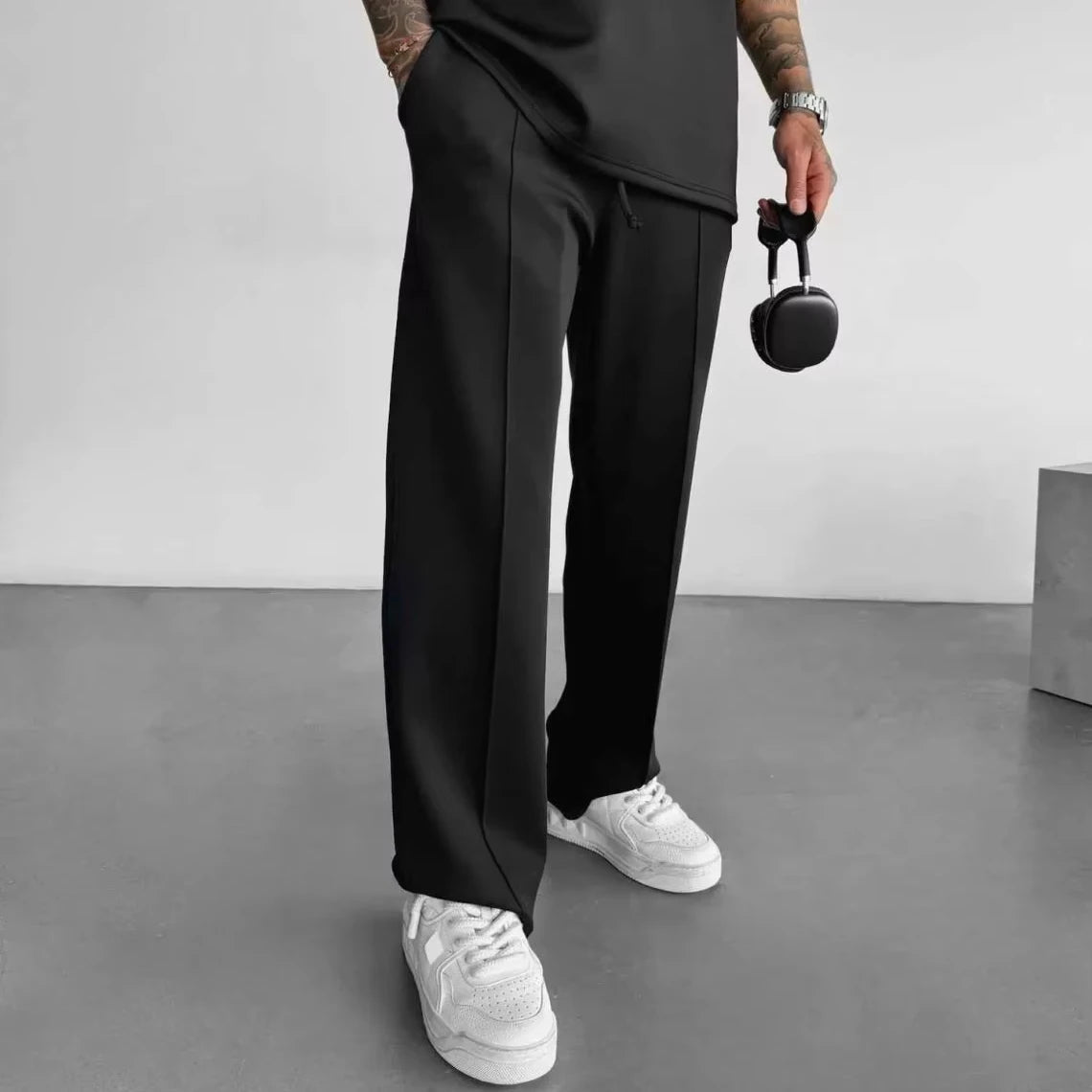 OEM Custom Logo Embroidery Printed Design Men's Four Seasons Loose Straight Sports Casual Sweatpants Cross-Border Pants