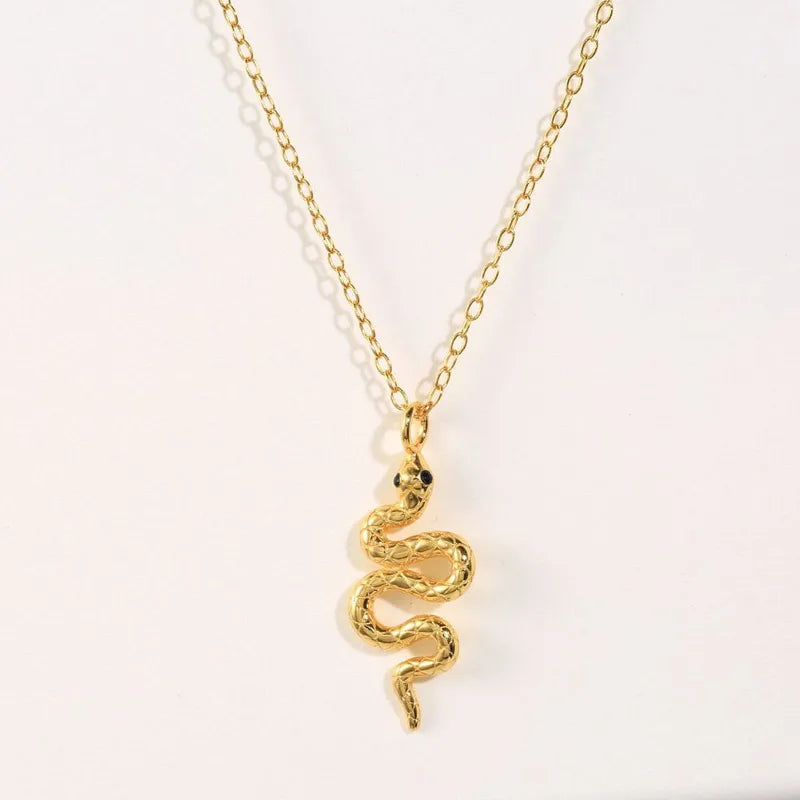 Low MOQ Jewelry Vermeil Pendant 925 Sterling Silver Snake Necklace
