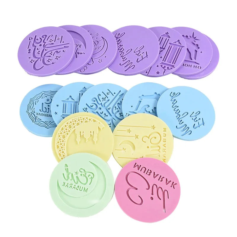 2022 Eid Hajj Mubarak Cookies Stencil Coffee Cake Stencils Template Biscuits Fondant Mold Cake Decorating Tools Bakeware