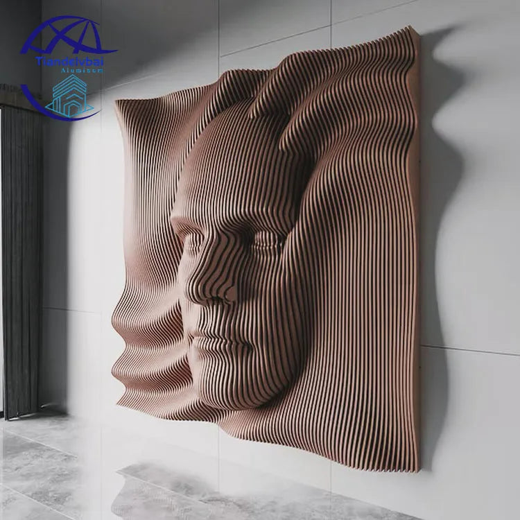 Modern U-Shape Aluminium Baffle Ceiling Profile Board Wood Pattern Metal Drop Panels Perforated for Curtain Wall Application