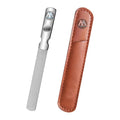 Heavy Duty Nail File for Men Women Medium Grit Metal Travel Leather Case for Rough Acrylic Nails Thick Toenails Stainless Nail
