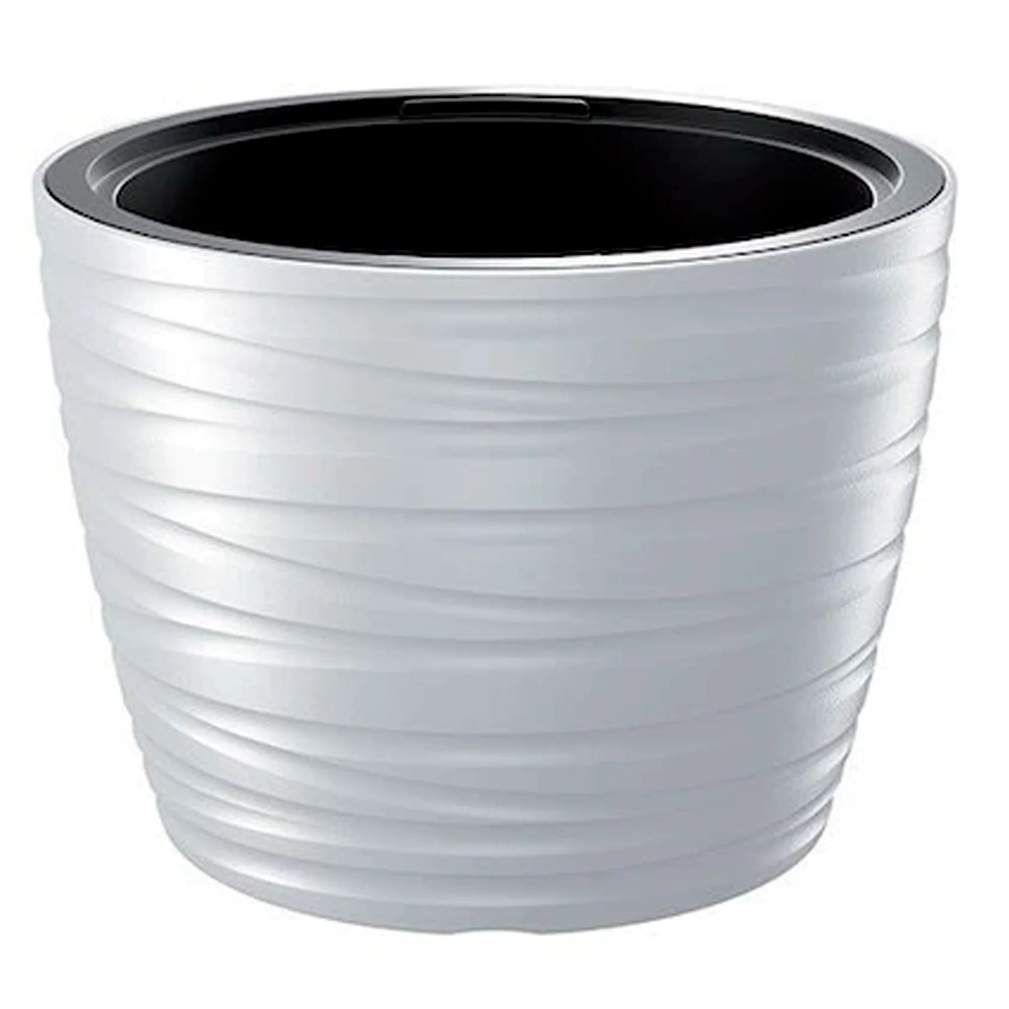 Low planter with 48L reservoir Maze made of plastic in white 47.5 (length) x 47.5 (width) x 34.9 (height) cm