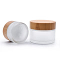 Lechan 50g Glass Jars with Bamboo Lid for Eye Cream & Skin Care Custom Logo & Printing