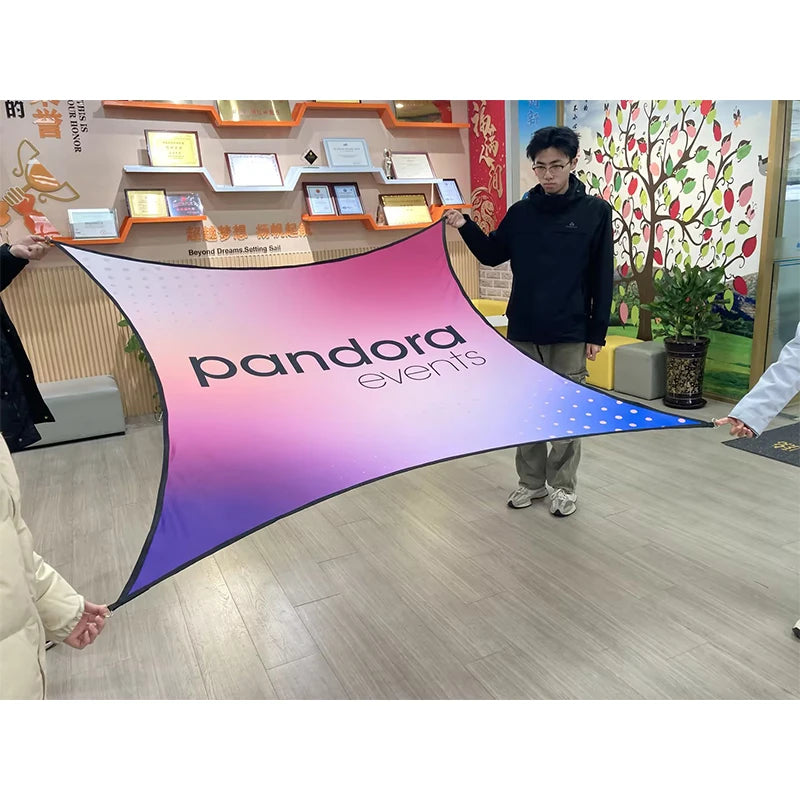 Tongjie Custom Printing Polyester Stretch Banners for Marathons Triathlons Racing Sports Games