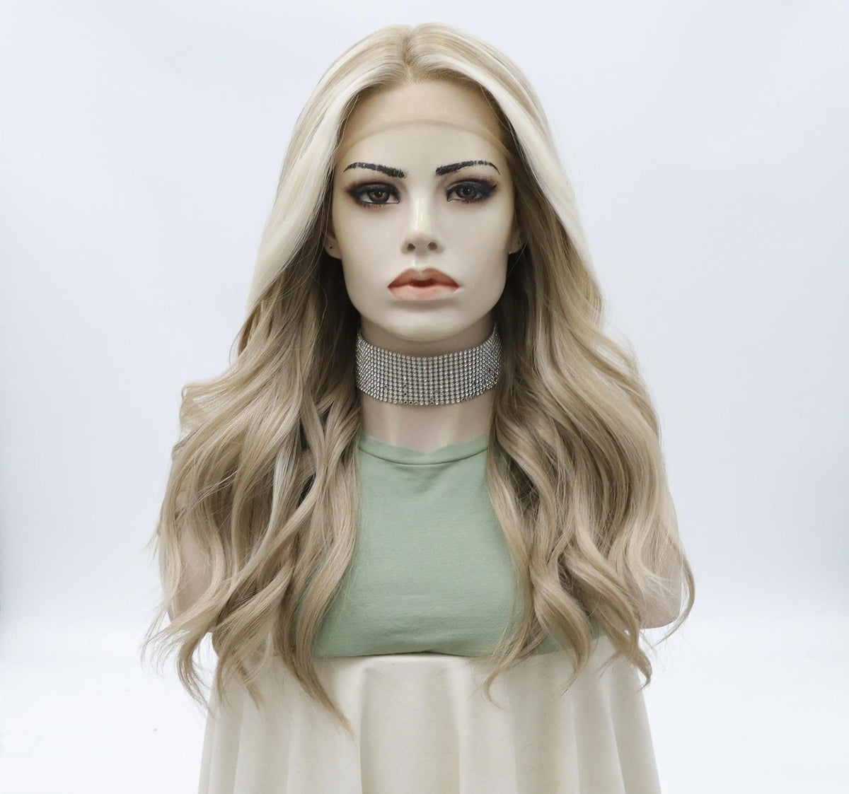 Celebritywig Daily Wearing Lace Front Synthetic Wigs Honey Blonde Highlight Synthetic Natural Looking Lace Front Wig MegaBDM