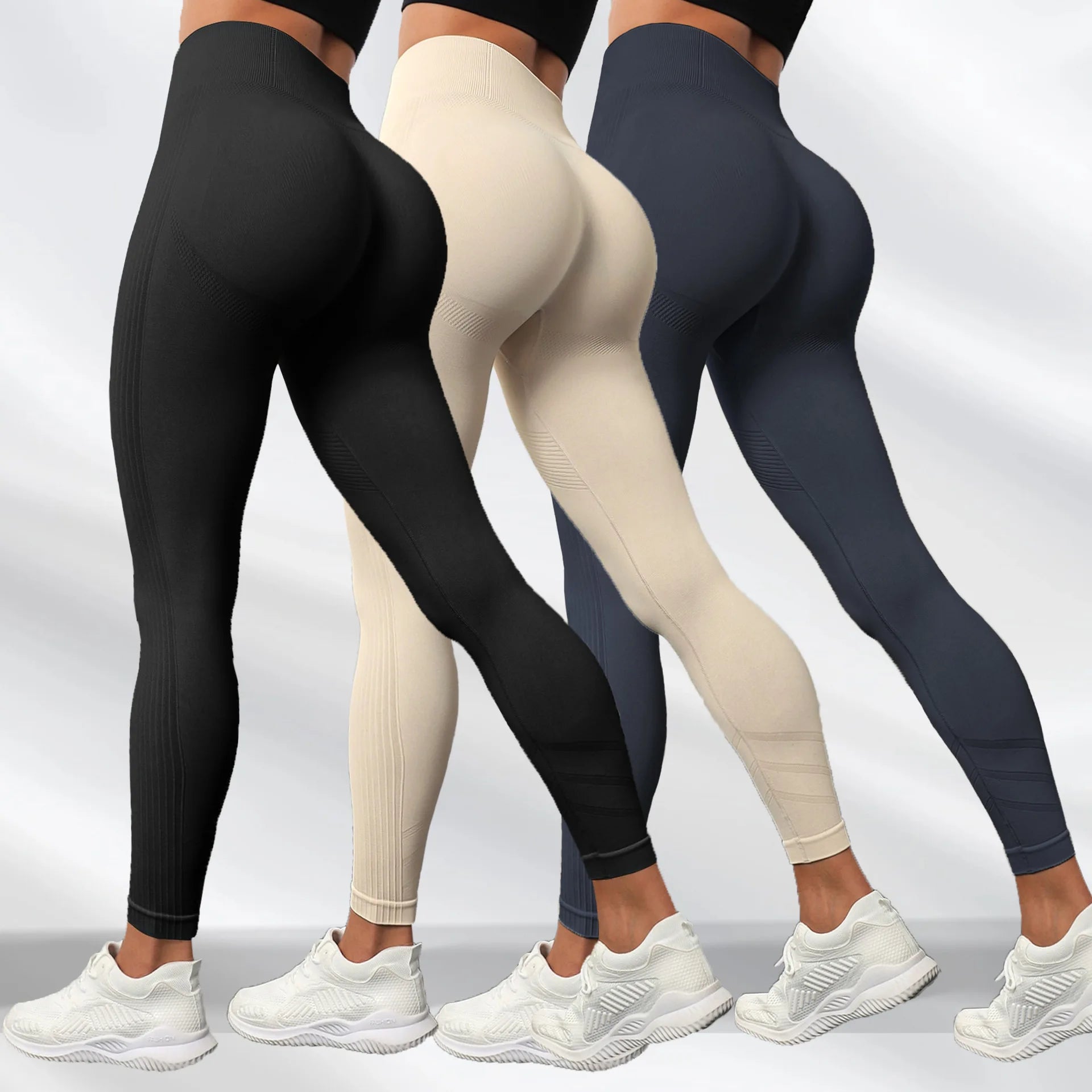 Seamless Workout Hot Fitness Pants Hip Lift Yoga Pants Women Seamless Knitted Tight High Waist Push up Sports Pants Gym Leggings