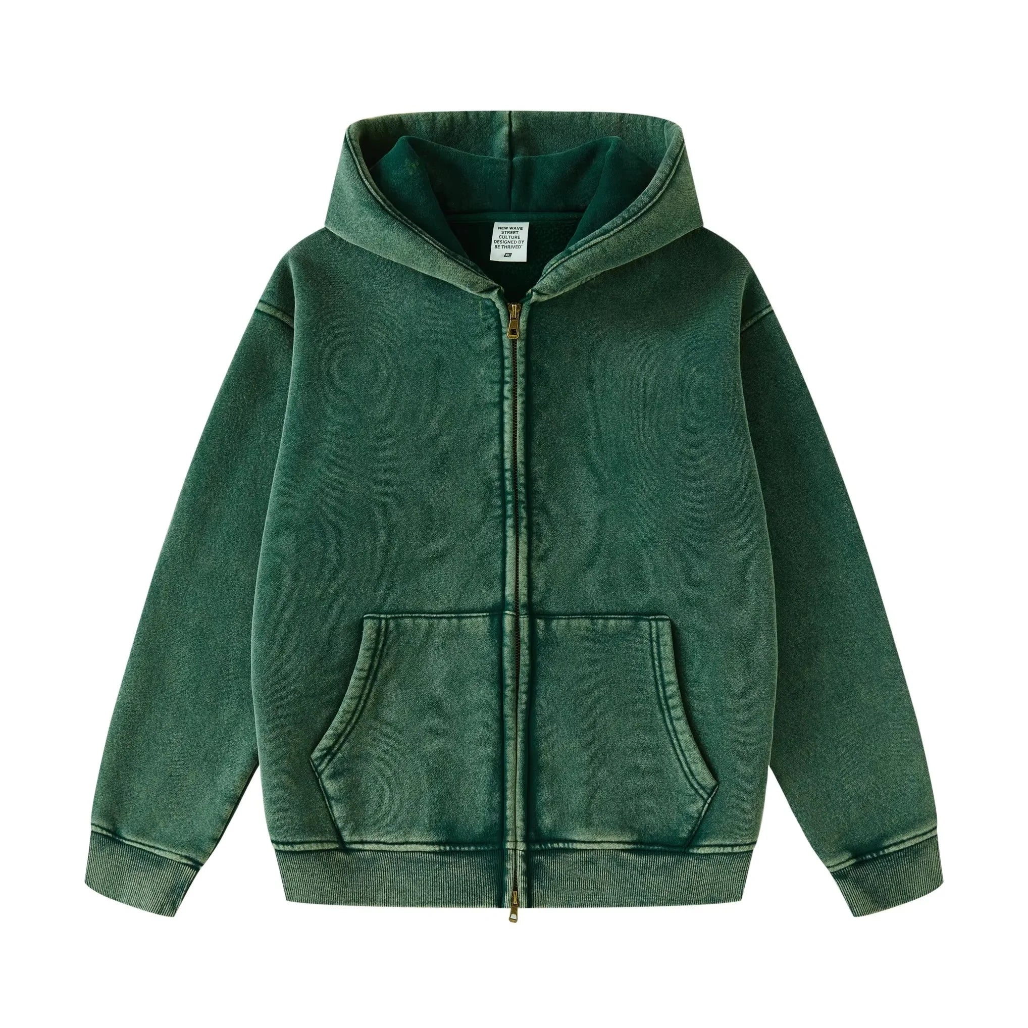 Wholesale Luxury Oversized 100% Cotton French Terry Zipper-Up Hoodie Digital Customized Logo Heavyweight Design for Autumn