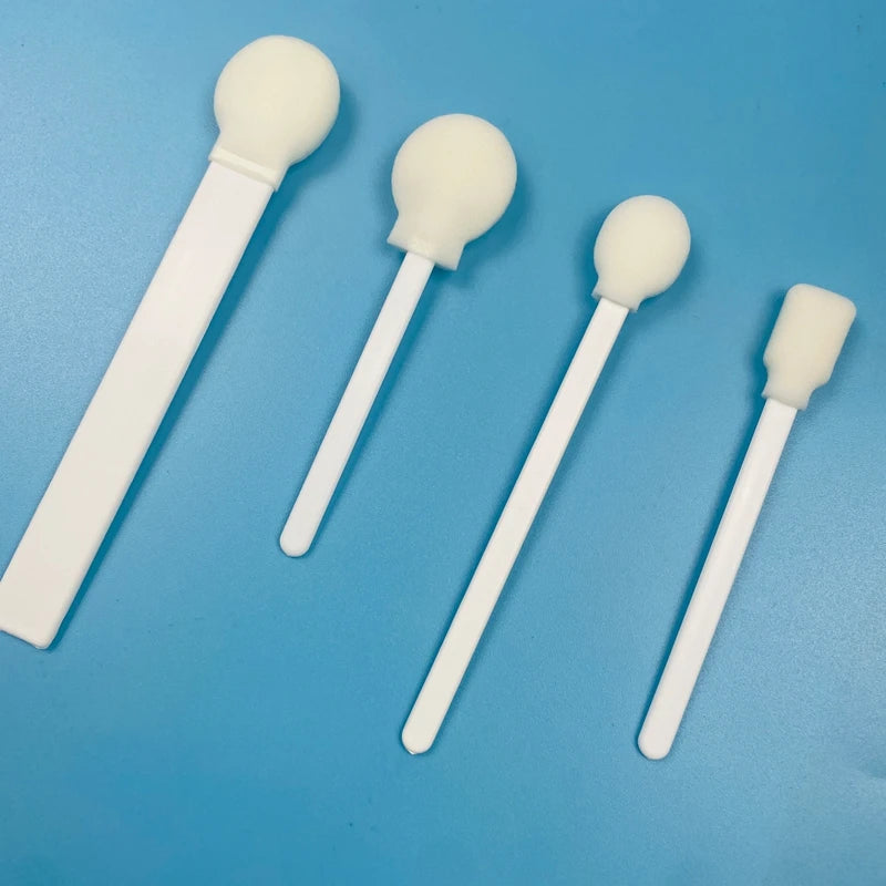 14cm Long White Inspection Swab Sample Collection Anal Examination Swab Round Rectangle Head Sponge Swab