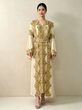 Arabian Long Abaya Robe Intricate Lace Embroidery Soft Fabric Comfort Fit Islamic Ceremony Weekend Casual Attireevening dress MegaBDM