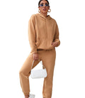 Custom Women's Winter Two-Piece Sweat Suit with Distressed Acid Wash Crop Jacket & Cargo Pants 100% Polyester Fleece