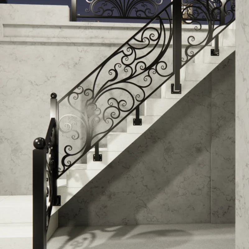 Modern Wrought Iron Staircase Railing Stylish Safe Durable Design Vietnam Homes Villas Commercial Buildings Total Solution TTD 1