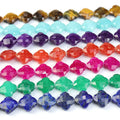 Wholesale Faceted 12mm Four Leaf Clover Gemstone Beads Cut Stone Strands for DIY Jewelry Making 10 Beads Per Strand