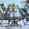 Patio Outdoor Wrought Iron Garden Furniture Sets Chairs Table Bench Contemporary Design Antique Appearance Metal Material Made