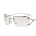 Trendy Women's Y2K Square Glasses Rectangle Diamond Shape Sunglasses with Gold PC Frame Fashion Personality Style MegaBDM
