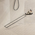 Tile Insert Invisible 24 Inch Black Stainless Steel Shower Drain with CUPC Certificate Supports USA Dropshipping
