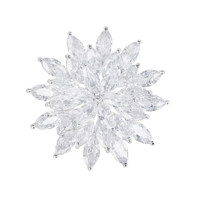 Wholesale Rhinestone Crystal Floral Wedding Brooch for Women Bridal Gift & Party Occasion Zinc Alloy Brooch Pins