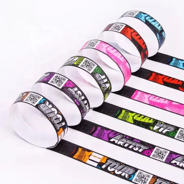 Waterproof Oem Festival Party Logo Event Wristband Tyvek Bracelets Tyvek Paper Wristbands for Ticket