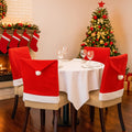 Pafu 2025 Modern Square Red & White Non-Woven Fabric Christmas Dining Chair Covers