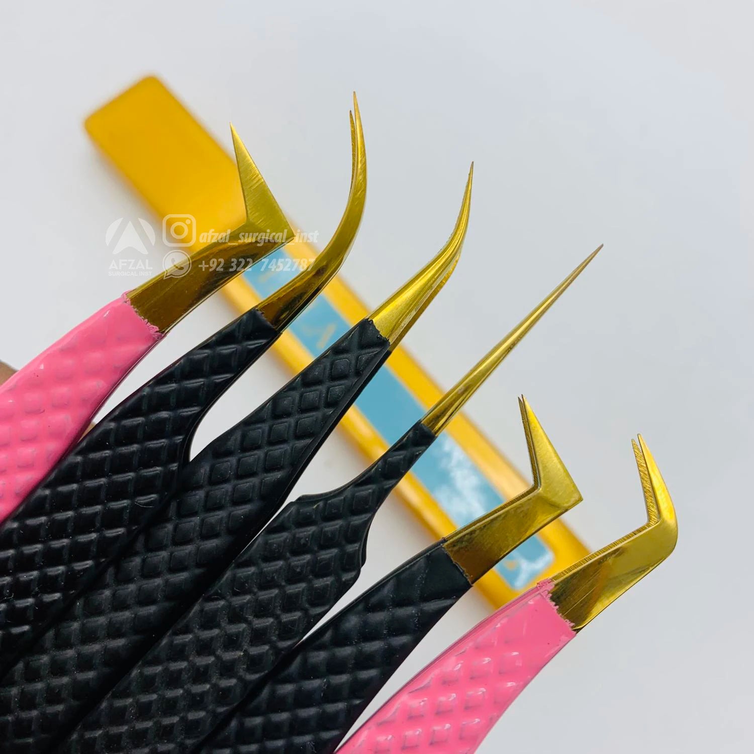 Hot Selling Pink & Black Lash Private Label Custom Sustainable Stainless Steel Hand Tested Volume Eyelash Extension Tweezer