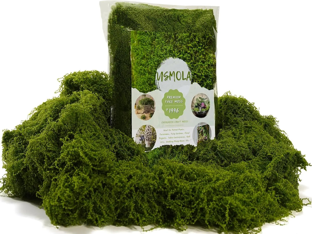 Faux Green Moss Eco-Friendly Waterproof for Potted Plants Tabletop Centerpieces Fairy Garden Displays-Indoor/Outdoor Use MegaBDM