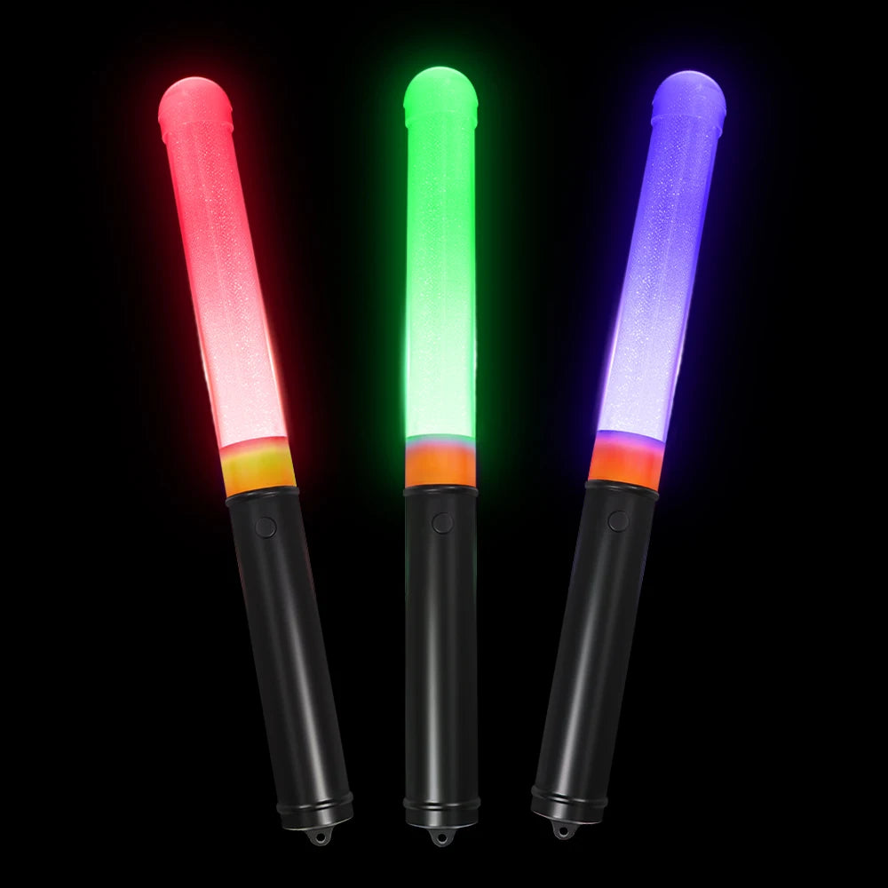 Custom Eco-Friendly LED Glow Sticks Plastic RGB Flashing RF Controlled Lightsticks Replaceable AAA Batteries for Parties