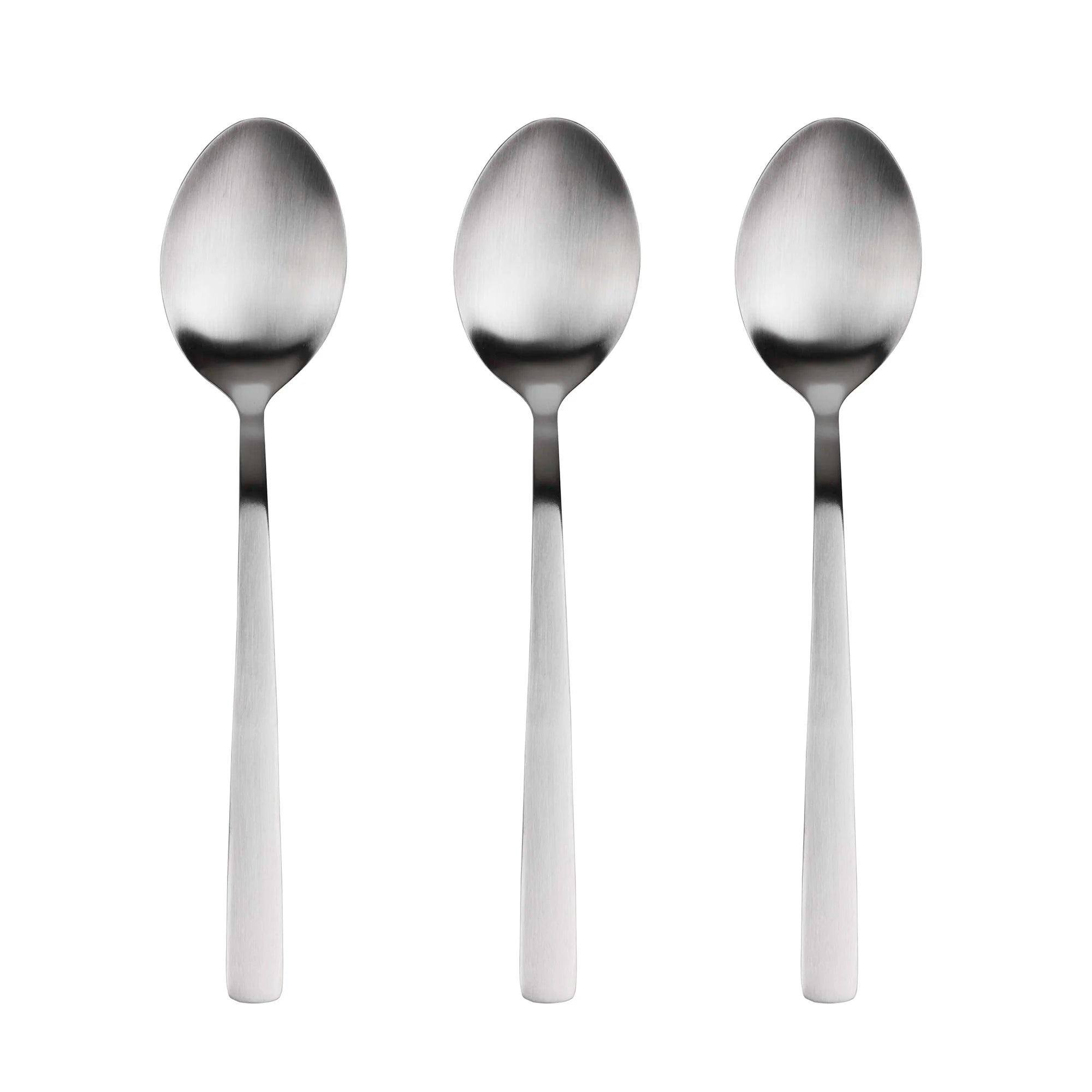 Set of 3 recycled stainless steel spoons matte root