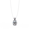 925 Sterling Silver Gold Plated Luxury IGI Certified Moon Shape Pendant Necklace with Round Brilliant Cut Moissanite for Women