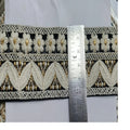 Custom made on black base and white coloured thread work floral machine embroidered laces for garments and for resale.