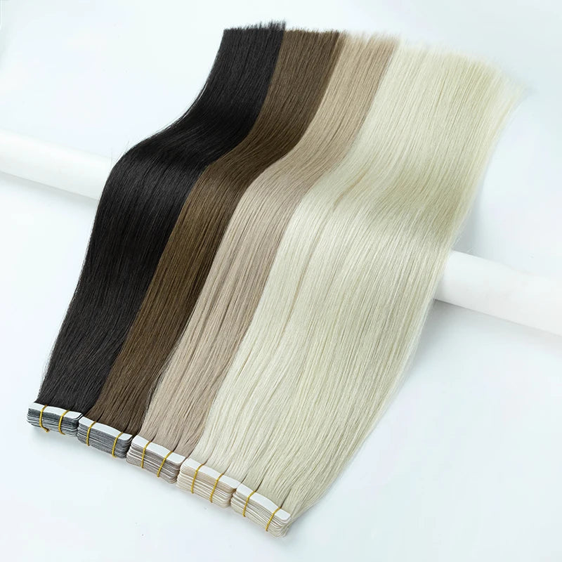 European Double Drawn Human Hair Tape in Hair Extension Natural Remy Tape Hair Extensions