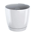 Coubi Round P round plastic flower pot in white 24 (length) x 24 (width) x 22 (height) cm