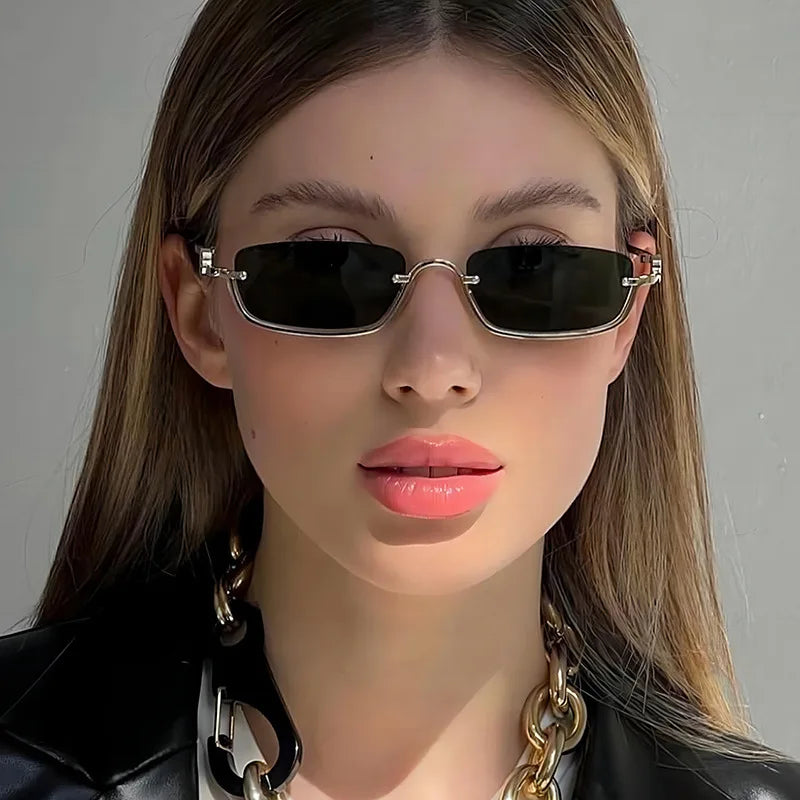 Fenyi Wholesale Fashion Lower Half Frame square Advanced Trend Men and Women Sun protection Personality UV400 PC Sunglasses
