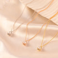 New Design Minimalist Gold Silver and Rose Gold Plated Pendant Necklace with Imitation Pearl Pendant Collarbone Chain for Women