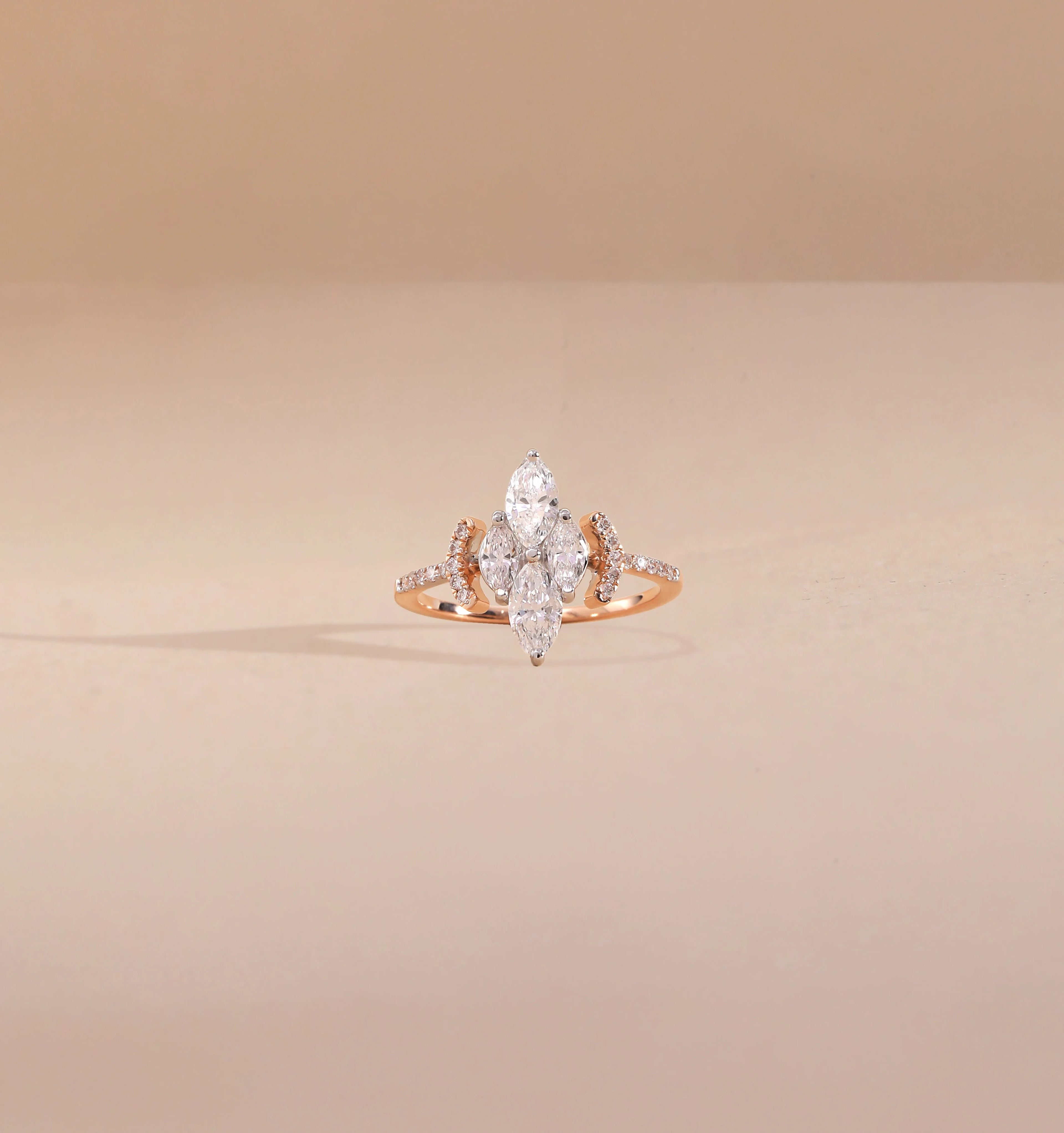 Superb Quality 1.11ctw 14K Classic Art Deco Marquise Cut Alloy Engagement Ring 14K Gold Plated Fine Wedding Party Anniversary