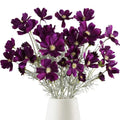 Artificial Silk Flowers Purple Cosmos Silk Flowers for Wedding Party Bouquet Kitchens Home Office Table Vase Decoration