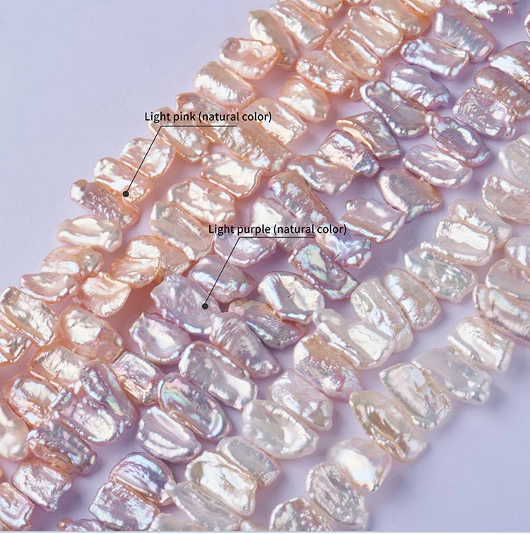 Natural Irregular Middle Hole Pipa Beads for Jewelry Making Alien Baroque Pearls Beaded