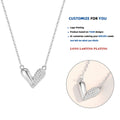 DY950 Sterling Silver Loving Hearts Asymmetrical Smooth Cubic Zircon Heart Shape Pendant Necklace