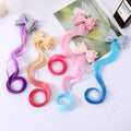 Unicorn Hair Bows Clips Hair Accessories For Girls Kids Glitter Braided Curly Gradient Color Wig Hair Extensions