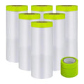 Multi-surface Overspray Car Masking Cover Plastic Film Roll with Washi Tape Kraft Paper Masking Dust Barrier Spray Painting Film
