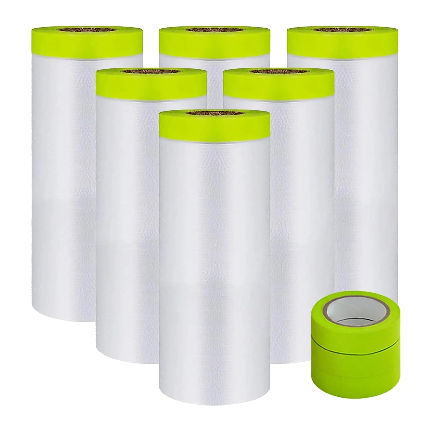 Multi-surface Overspray Car Masking Cover Plastic Film Roll with Washi Tape Kraft Paper Masking Dust Barrier Spray Painting Film