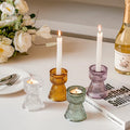 Wholesale Glass Candlestick Holder with Custom Logo Stand for Home Decoration for Christmas and Valentine's Day