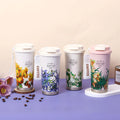 Travel Coffee Tumbler Wholesale Cheap Flower Print Coffee Mugs Stainless Steel Thermos Travel Coffee Mug With Rope