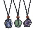 Natural Stone Agate Necklace Men and Women's Simple Braided Rope Labradorite Necklace