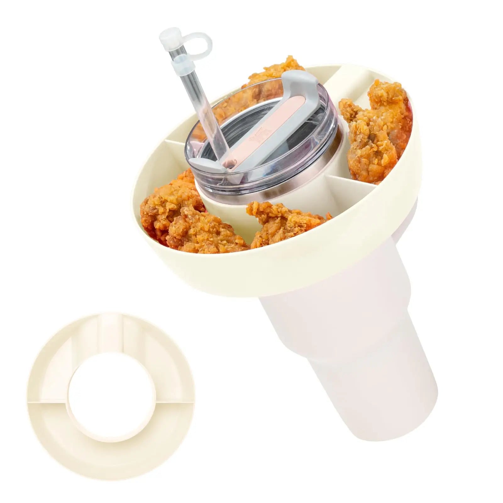 Hot Sale Silicone Snack Tray Cup Accessories Fits for Stanley Cup Snack Bowl for Stanley 40 oz Tumbler with Handle