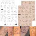 50PCS Custom White/Pink Double-Sided Silicone Tiny Tattoo Practice Skin with Pre-Stenciled Designs for Body Art Training