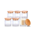 Luxury 4oz Unique Clear Glass Candle Jars with Lid Empty Frascos De Velas for Home Decoration and Christmas Stand Included