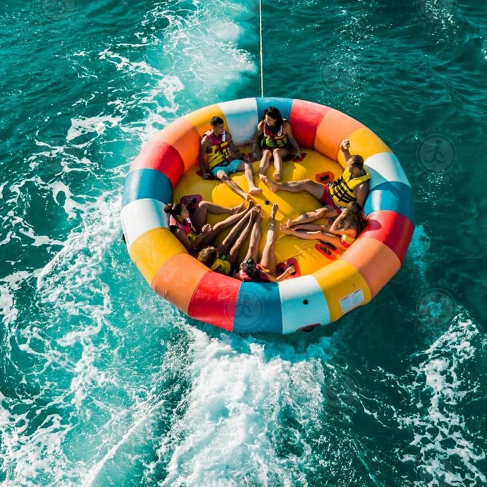 3 Meter Water Ball Boat Inflatable Bungee Trampoline Water Flating Jumping Games Amusement for Kids Adult Playing