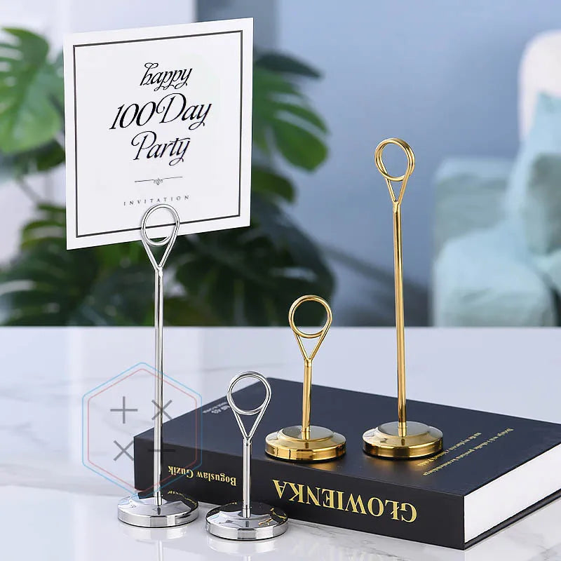 Stainless Steel Luxury Eco-Friendly Table Number Card Holders for Wedding Banquet Countertop Use