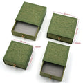 Luxury Paper Square Sliding Packaging Box Patterned Metal Buckle Earring Ring Pendant Jewelry Gift Drawer Box with Foam Insert