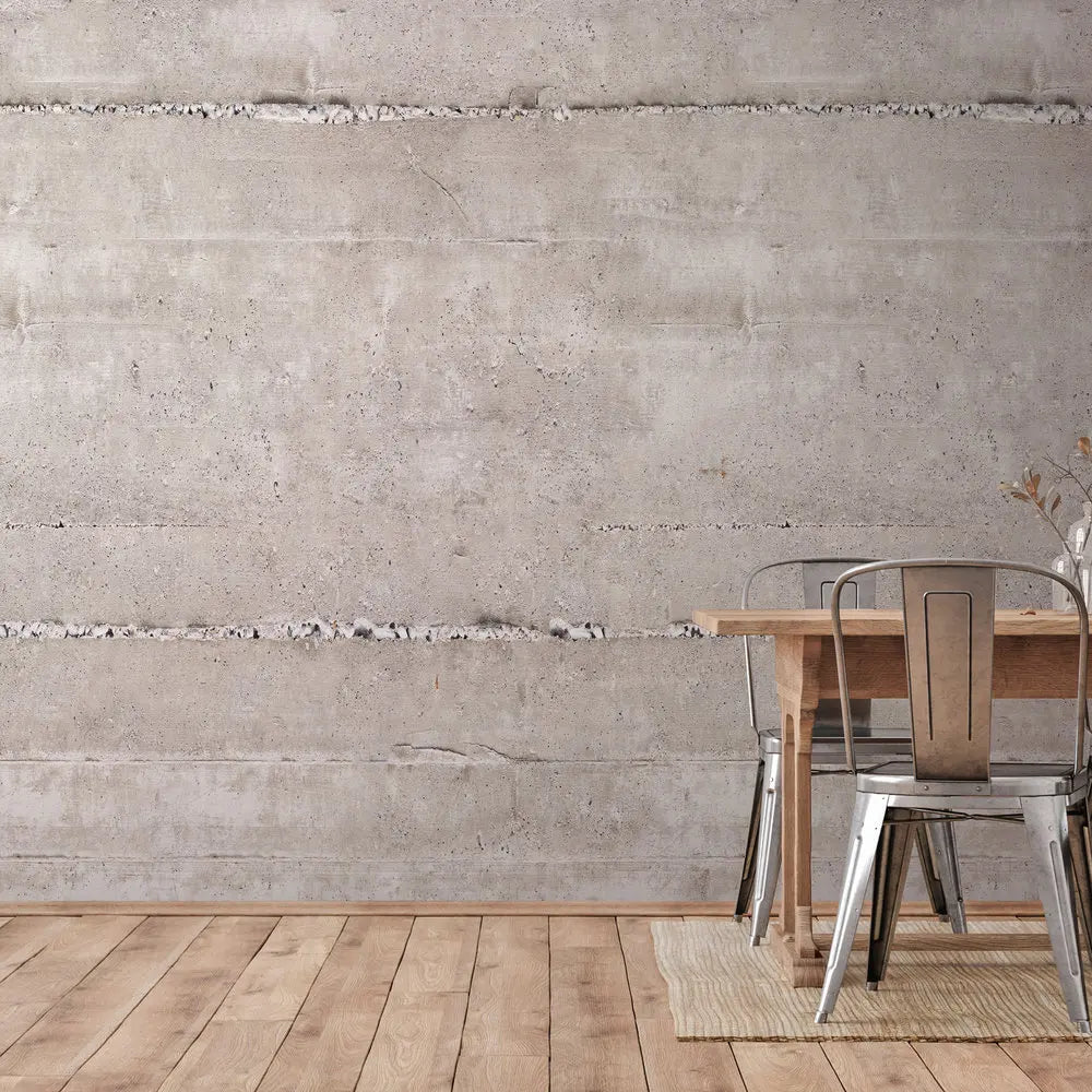 Germany Made Modern Concrete Look Grey Cream Non Woven Vinyl Wall Mural for Bedroom Dining 2.80x1.59m Mould-Proof Moisture-Proof